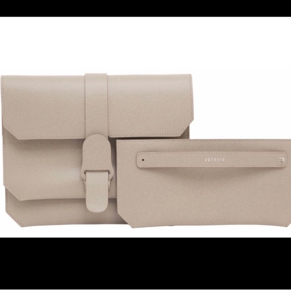 NWT Senreve Pebbled Italian Leather Crossbody Bag In Sand and dust bag included - Picture 5 of 14